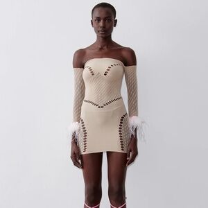 POSTER GIRL Lexi Taupe Cutout Minii Dress